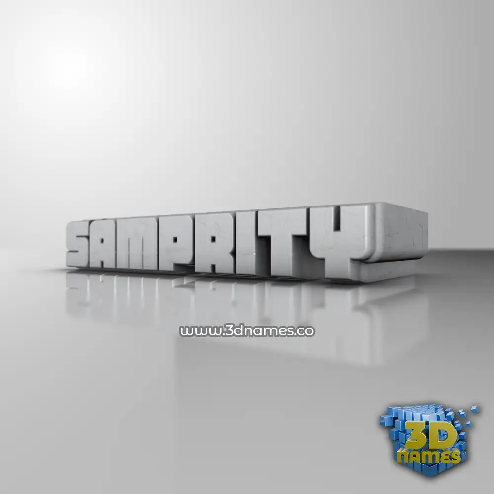 samprity in White Metro style - 3D name wallpaper