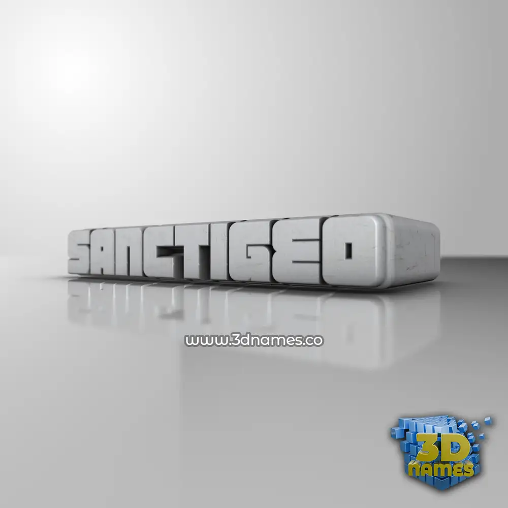 sanctigeo in White Metro style - 3D name wallpaper