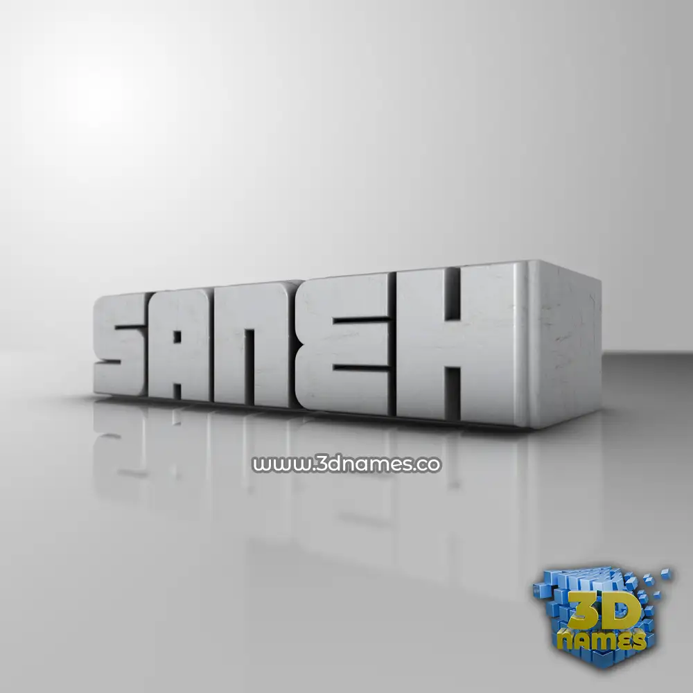 saneh in White Metro style - 3D name wallpaper