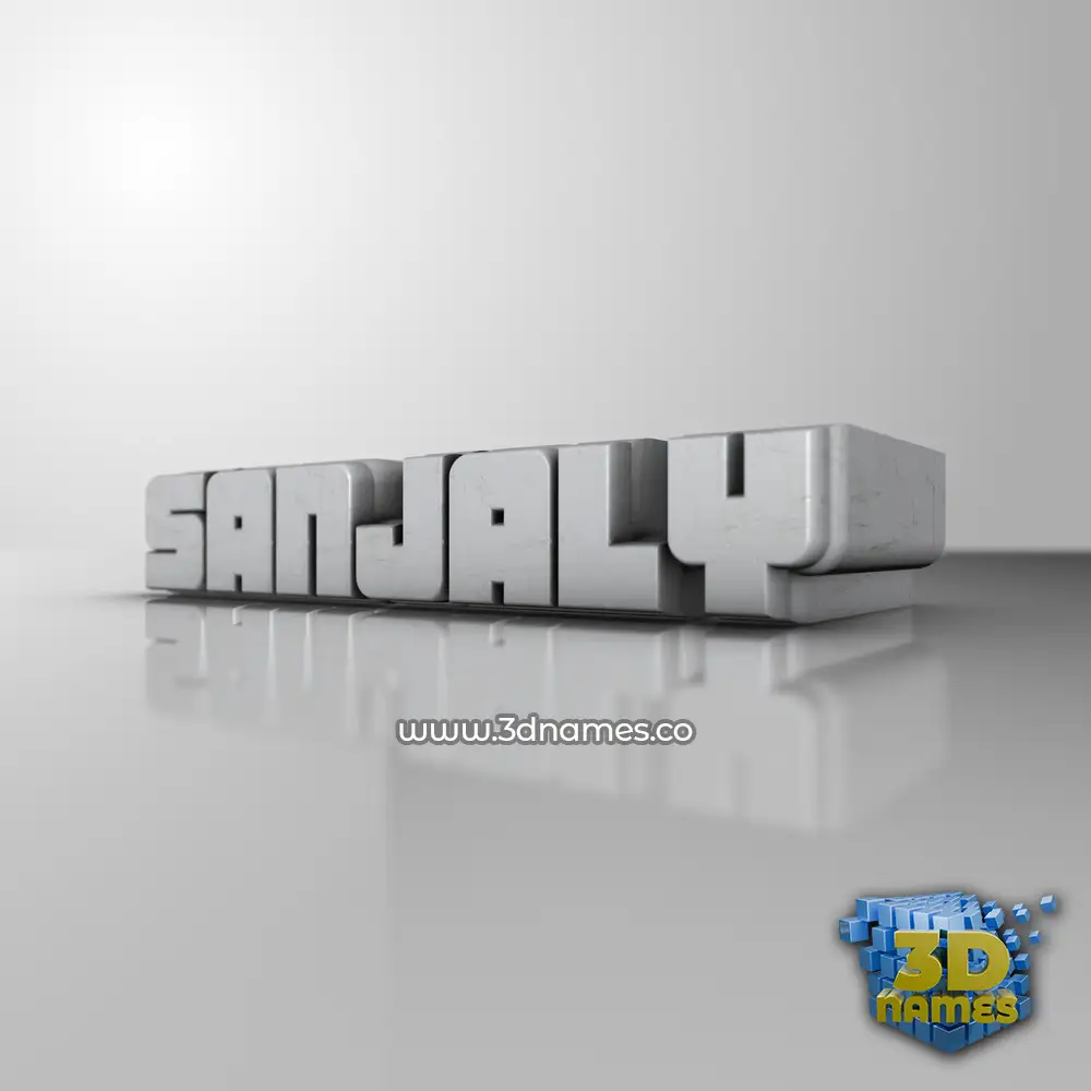sanjaly in White Metro style - 3D name wallpaper