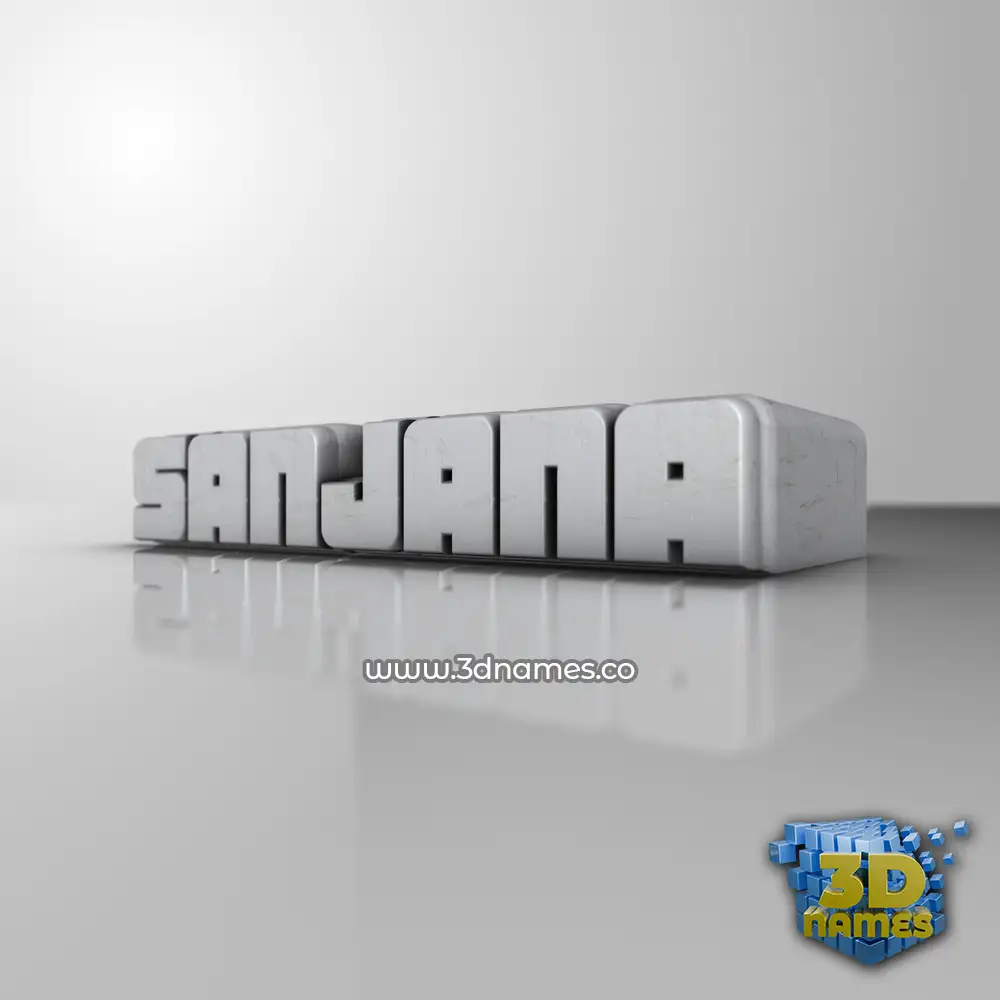 sanjana in White Metro style - 3D name wallpaper