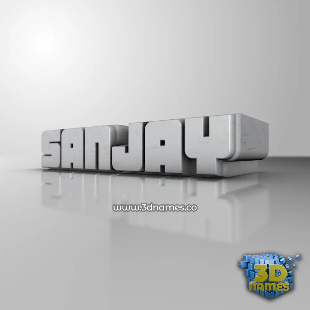 sanjay in White Metro style - 3D name wallpaper
