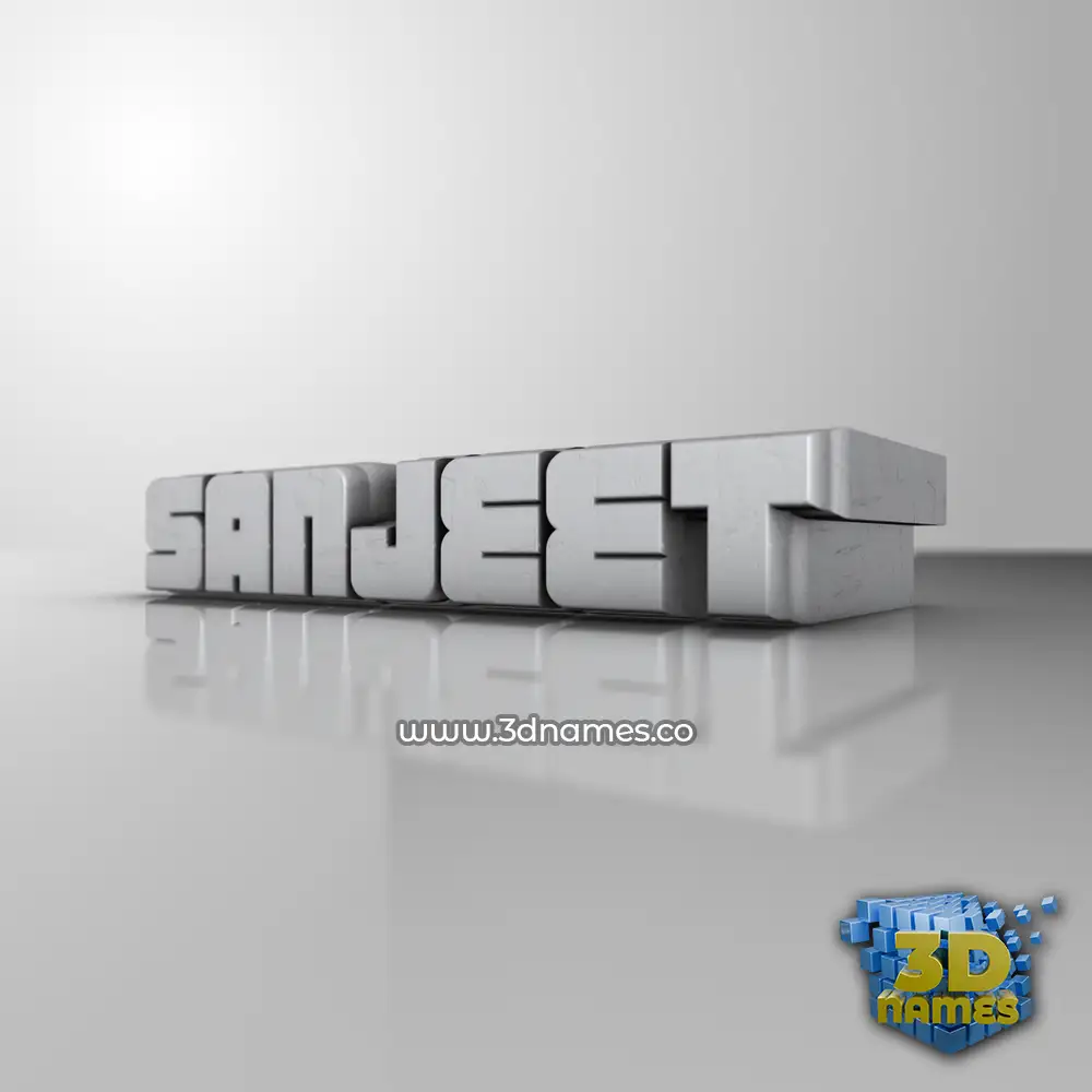 sanjeet in White Metro style - 3D name wallpaper