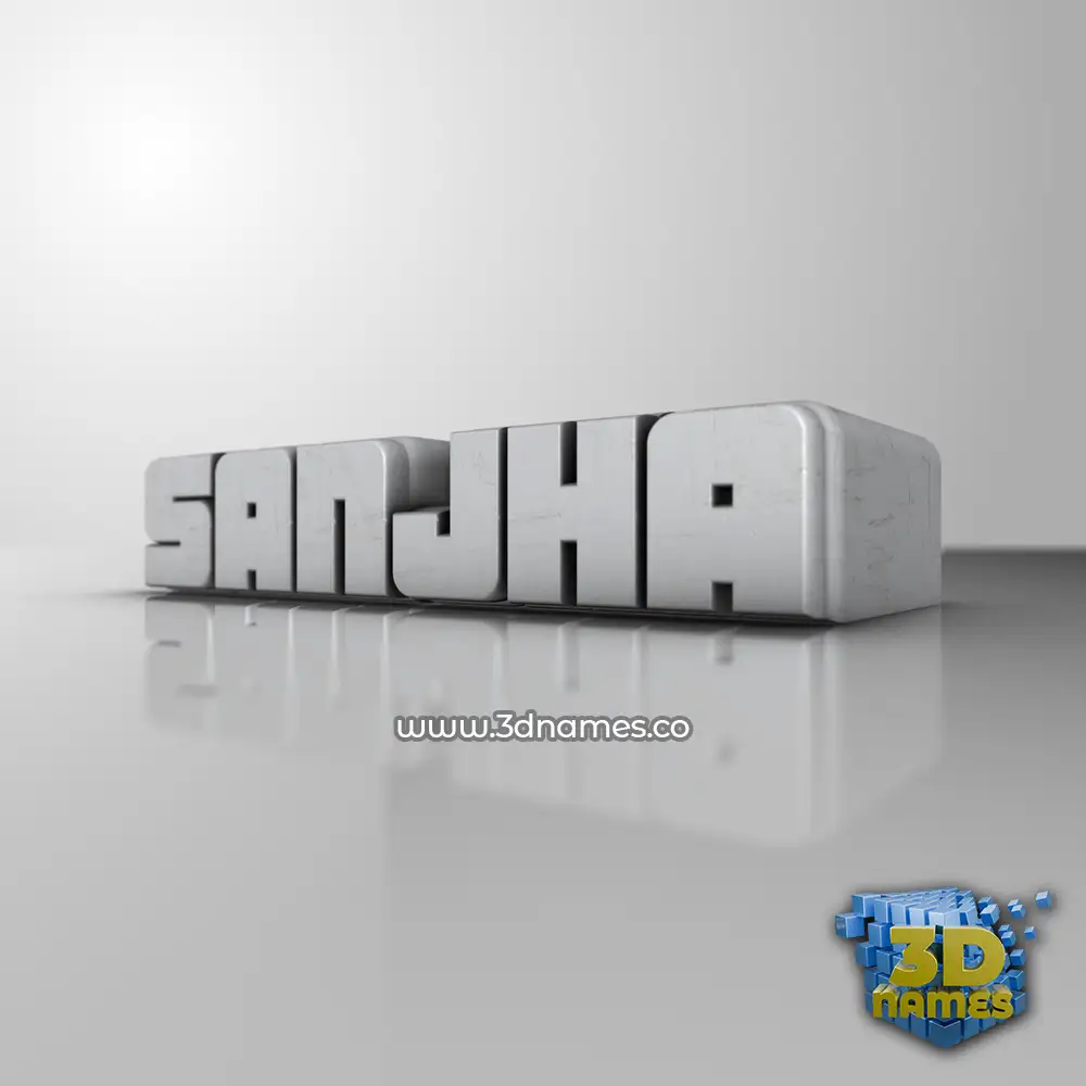 sanjha in White Metro style - 3D name wallpaper