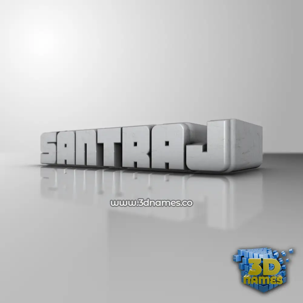 santraj in White Metro style - 3D name wallpaper