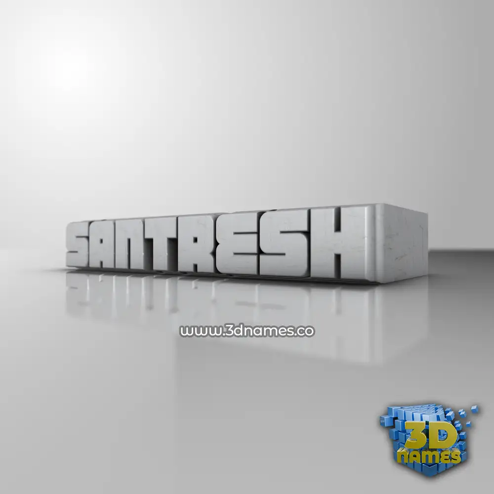 santresh in White Metro style - 3D name wallpaper