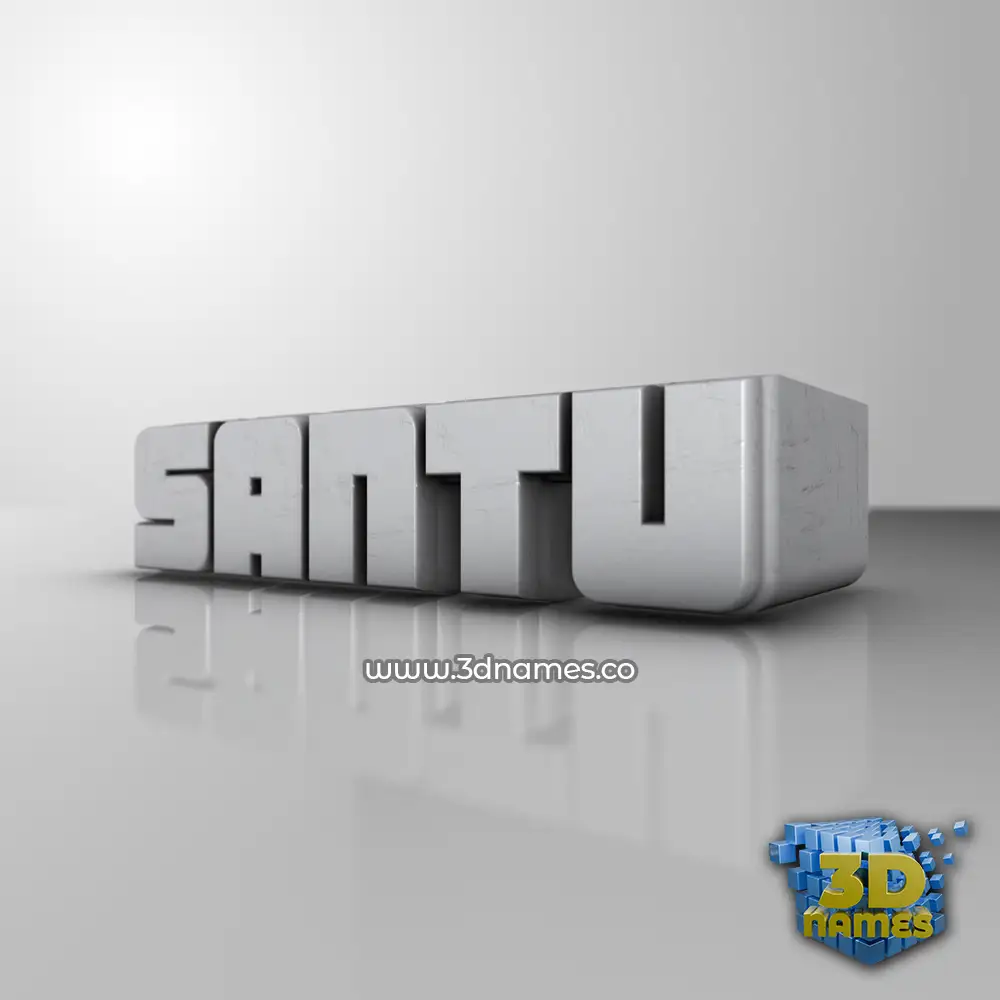 santu in White Metro style - 3D name wallpaper