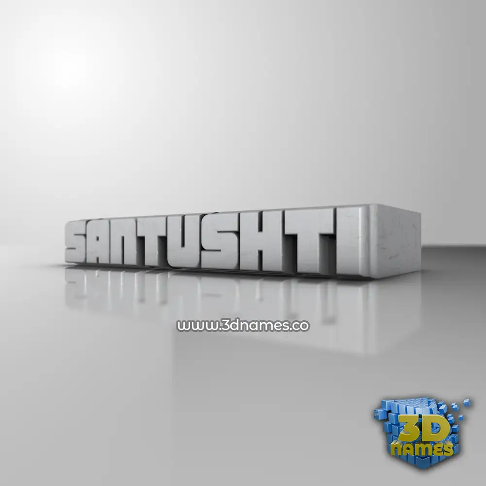 santushti in White Metro style - 3D name wallpaper