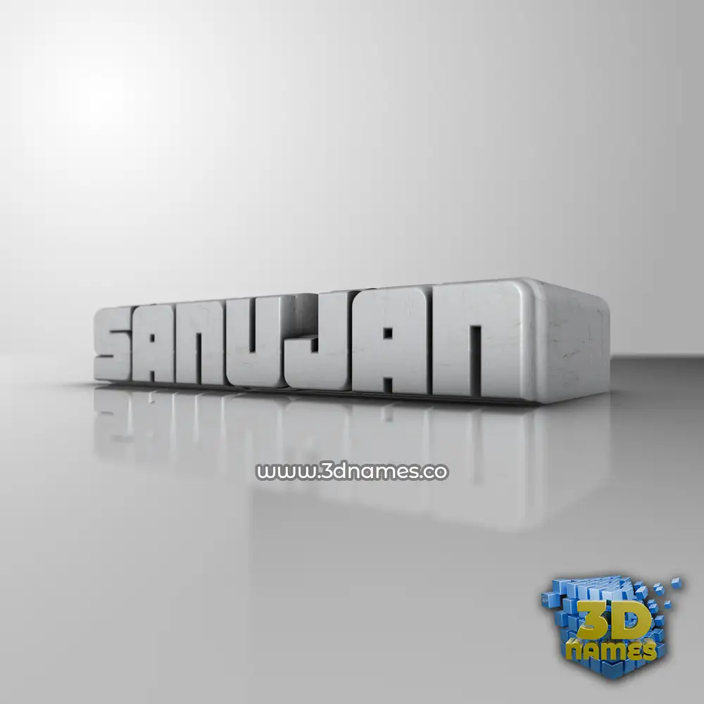 sanujan in White Metro style - 3D name wallpaper