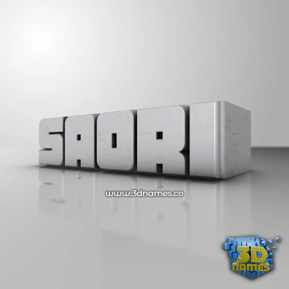saori in White Metro style - 3D name wallpaper