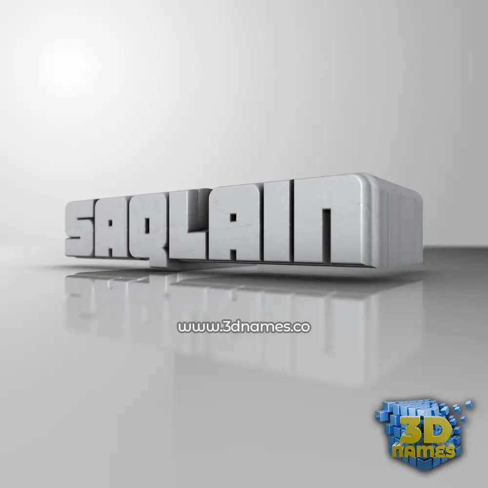 saqlain in White Metro style - 3D name wallpaper
