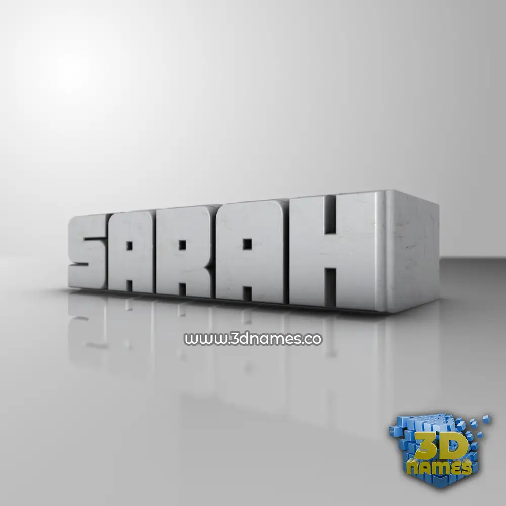 sarah in White Metro style - 3D name wallpaper