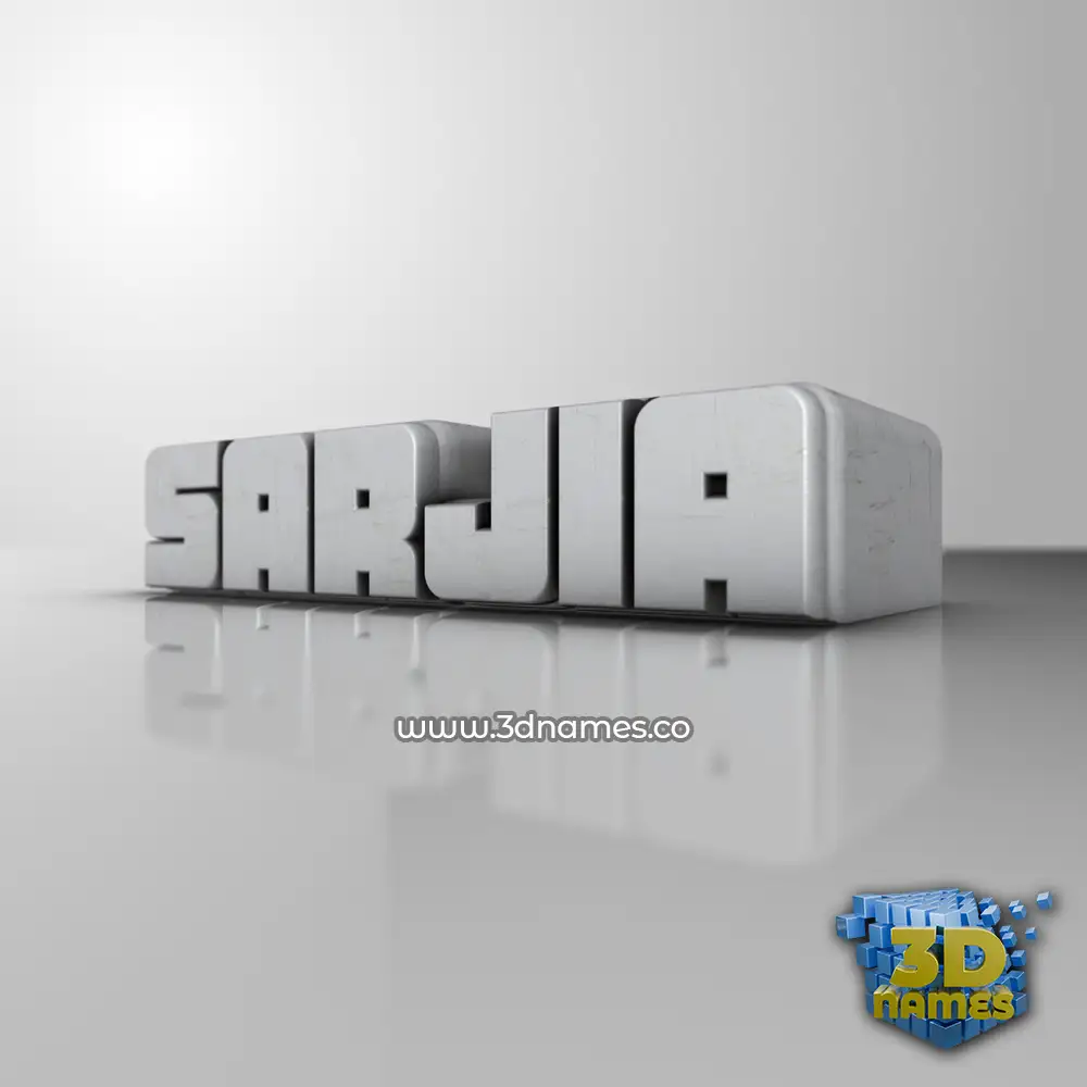 sarjia in White Metro style - 3D name wallpaper