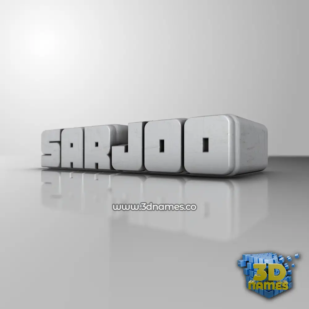 sarjoo in White Metro style - 3D name wallpaper