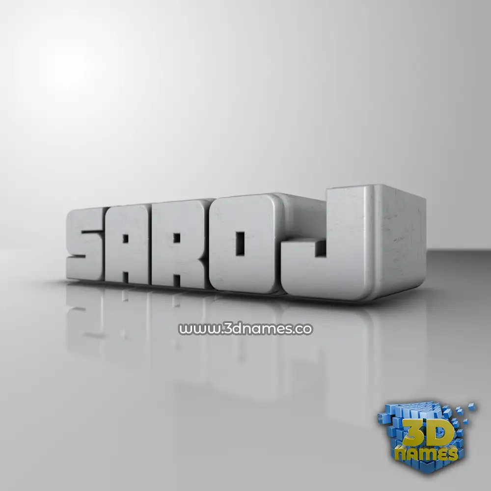 saroj in White Metro style - 3D name wallpaper