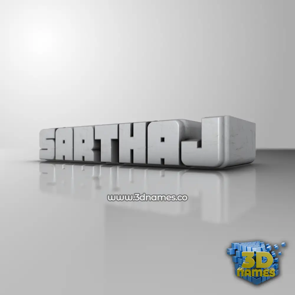 sarthaj in White Metro style - 3D name wallpaper