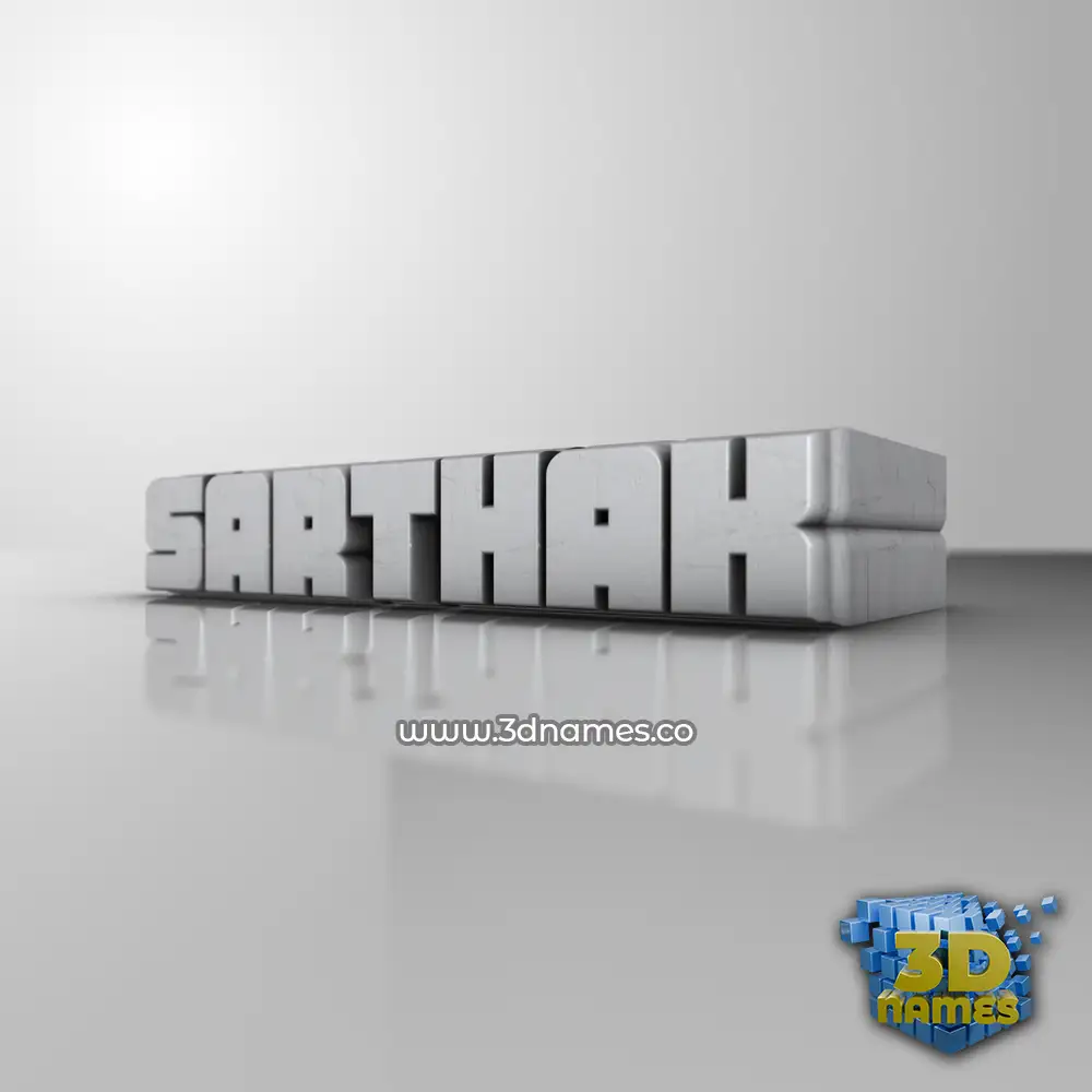 sarthak in White Metro style - 3D name wallpaper