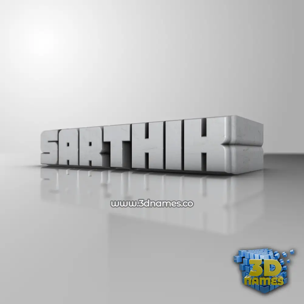 sarthik in White Metro style - 3D name wallpaper