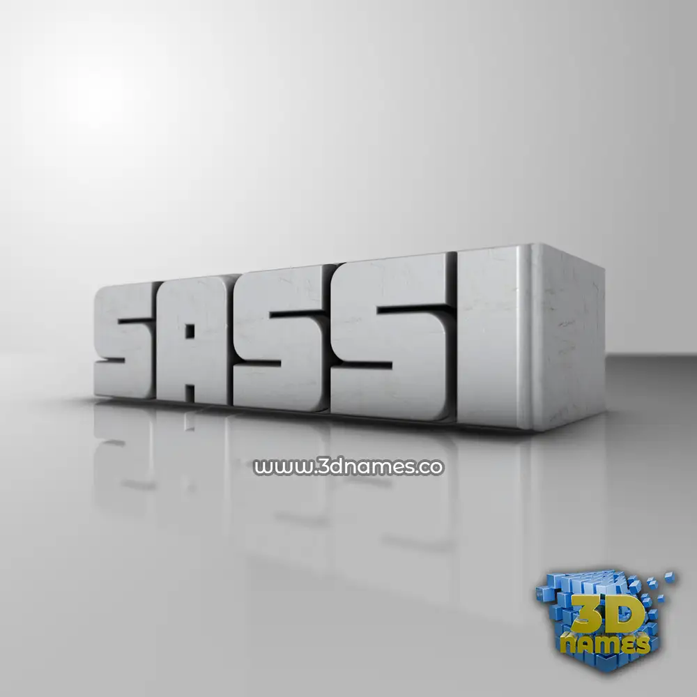 sassi in White Metro style - 3D name wallpaper