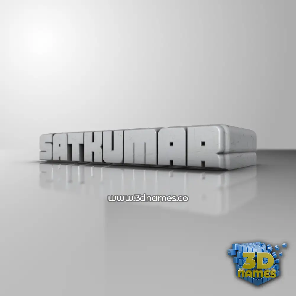 satkumar in White Metro style - 3D name wallpaper