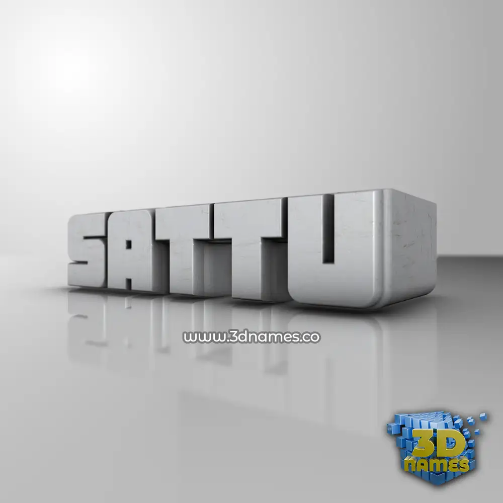 sattu in White Metro style - 3D name wallpaper