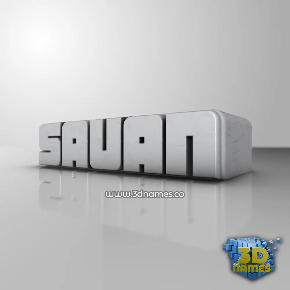 sauan in White Metro style - 3D name wallpaper