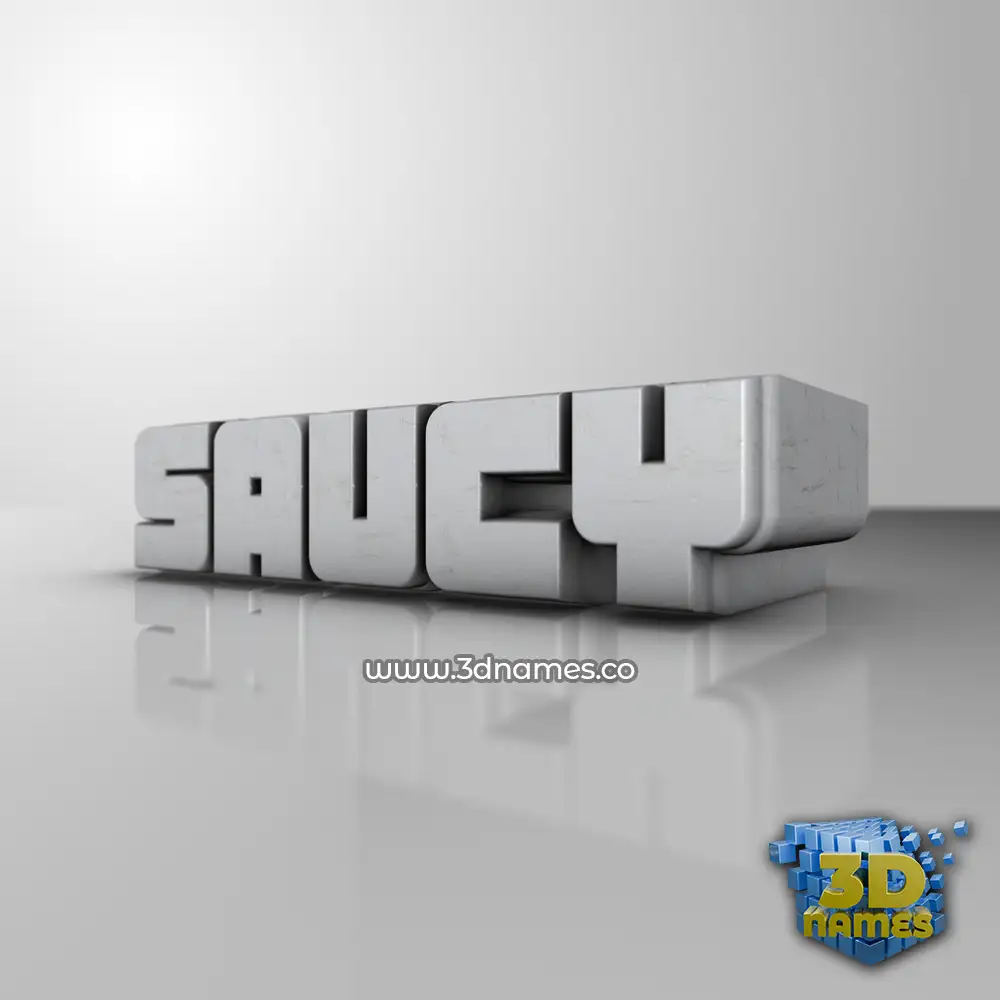 saucy in White Metro style - 3D name wallpaper