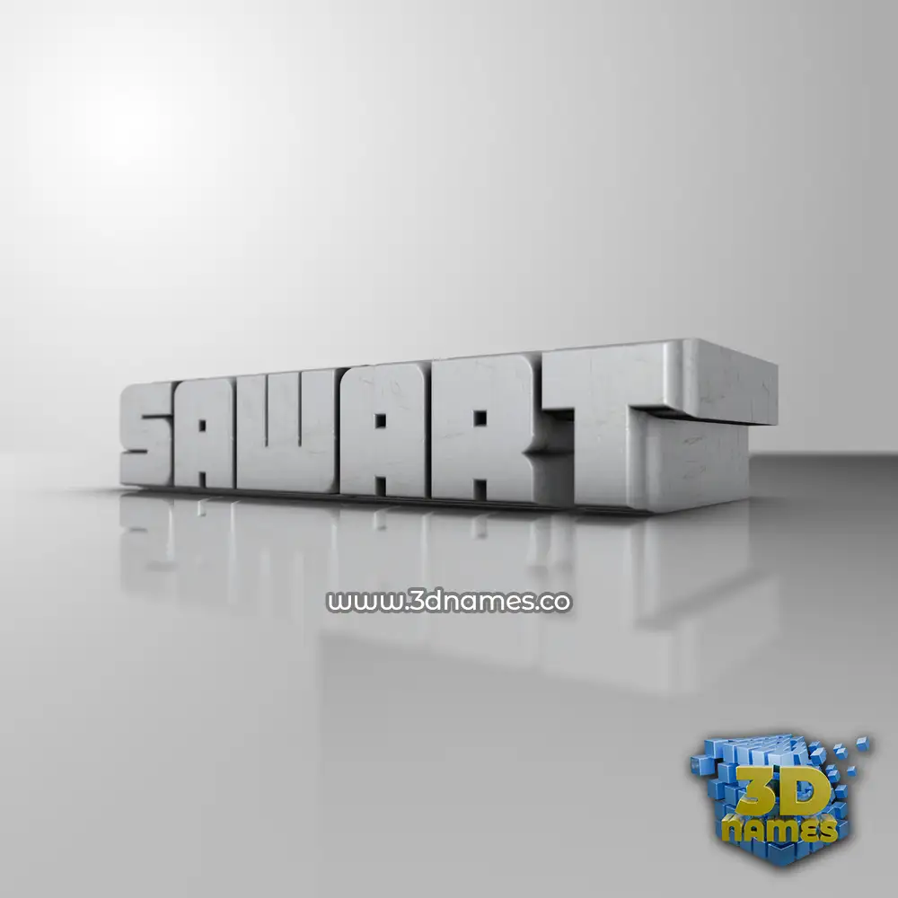 sawart in White Metro style - 3D name wallpaper