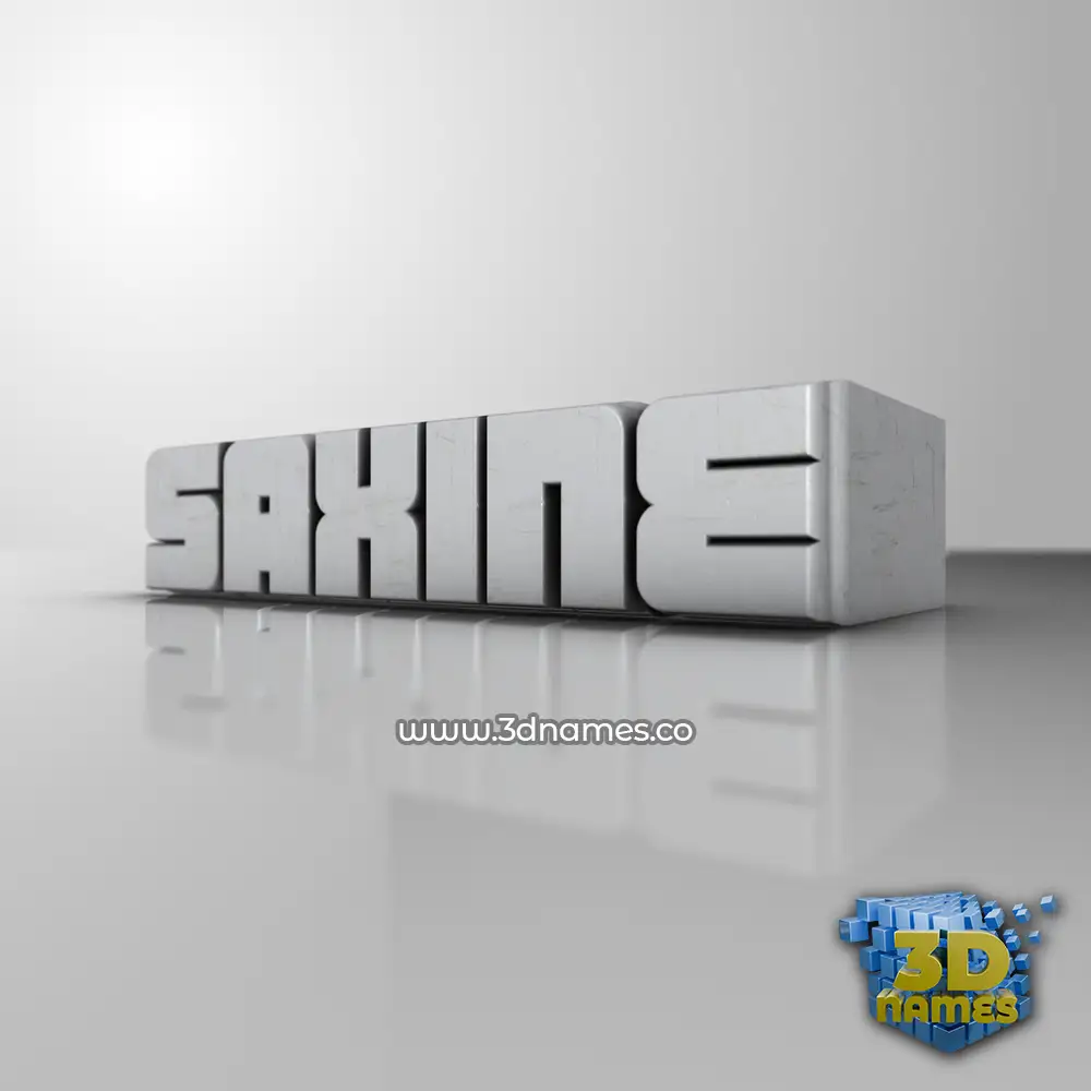 saxine in White Metro style - 3D name wallpaper