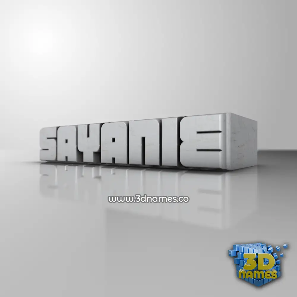 sayanie in White Metro style - 3D name wallpaper