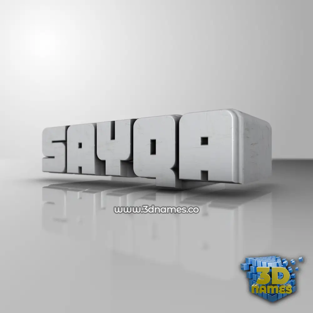 sayqa in White Metro style - 3D name wallpaper