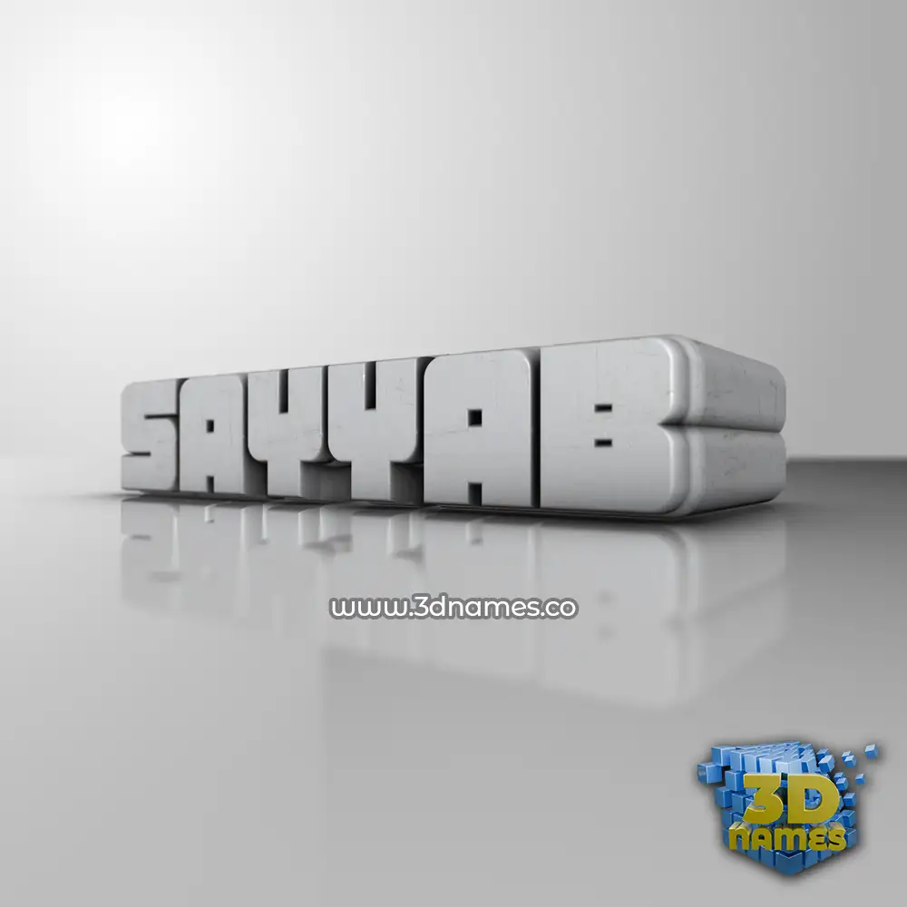 sayyab in White Metro style - 3D name wallpaper
