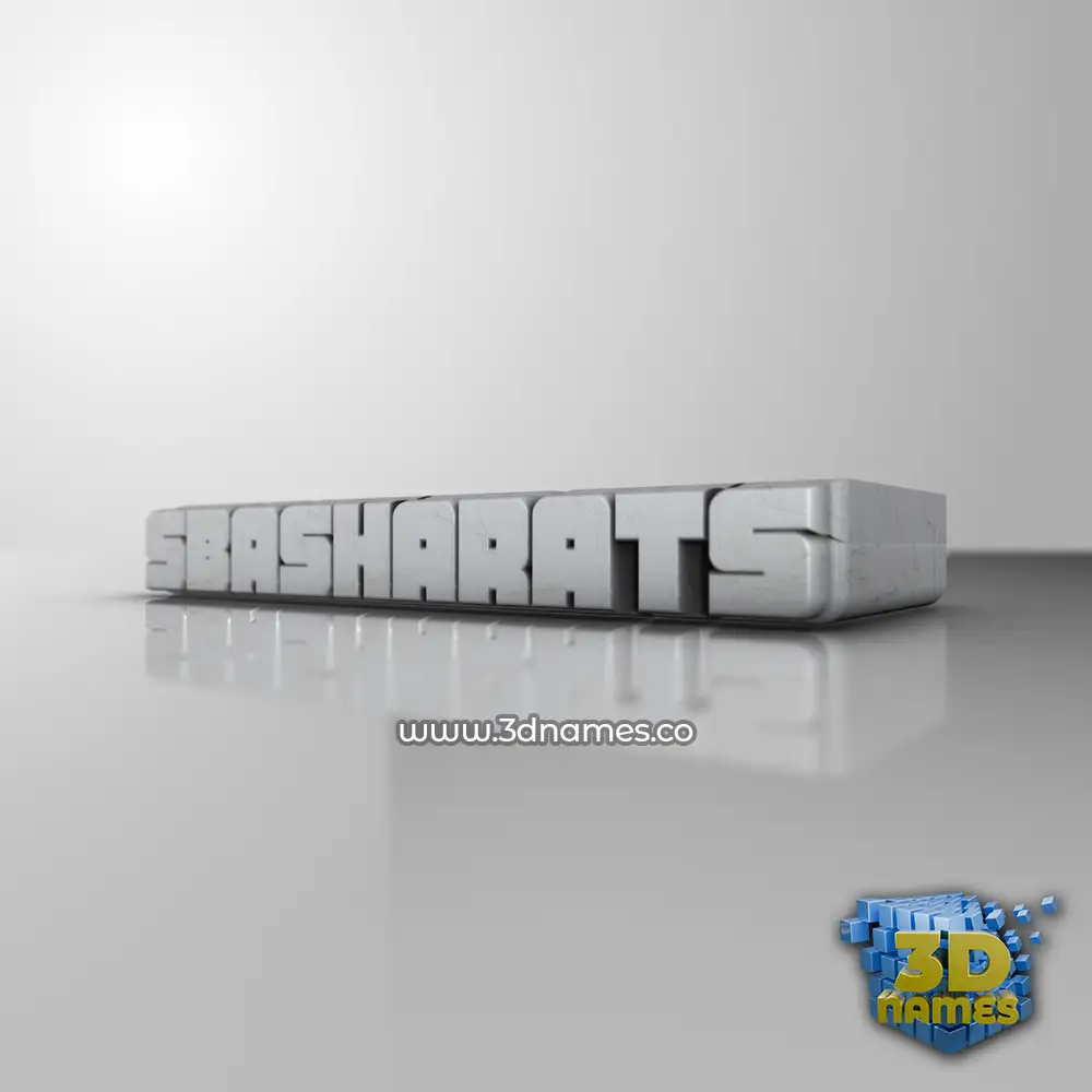 sbasharats in White Metro style - 3D name wallpaper
