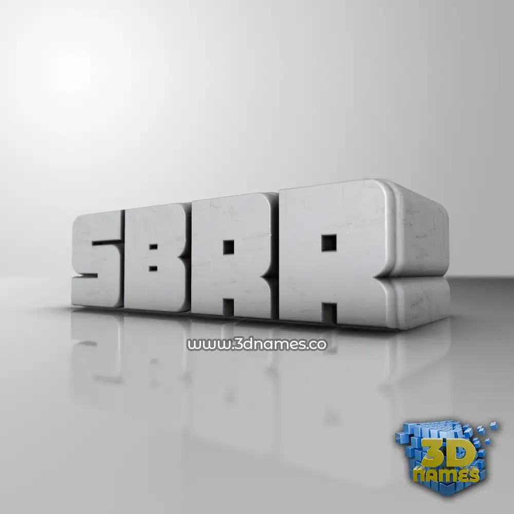 sbrr in White Metro style - 3D name wallpaper
