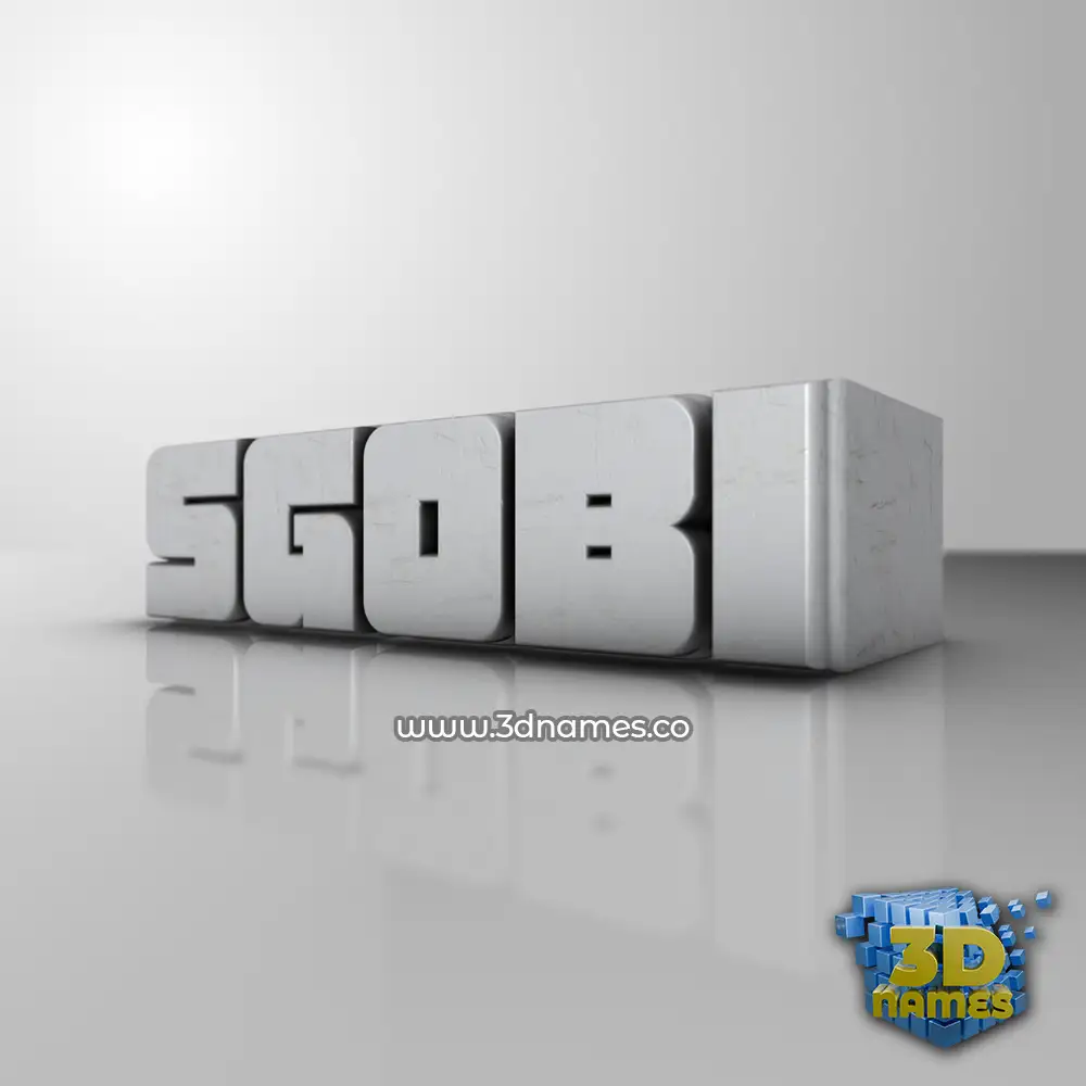 sgobi in White Metro style - 3D name wallpaper