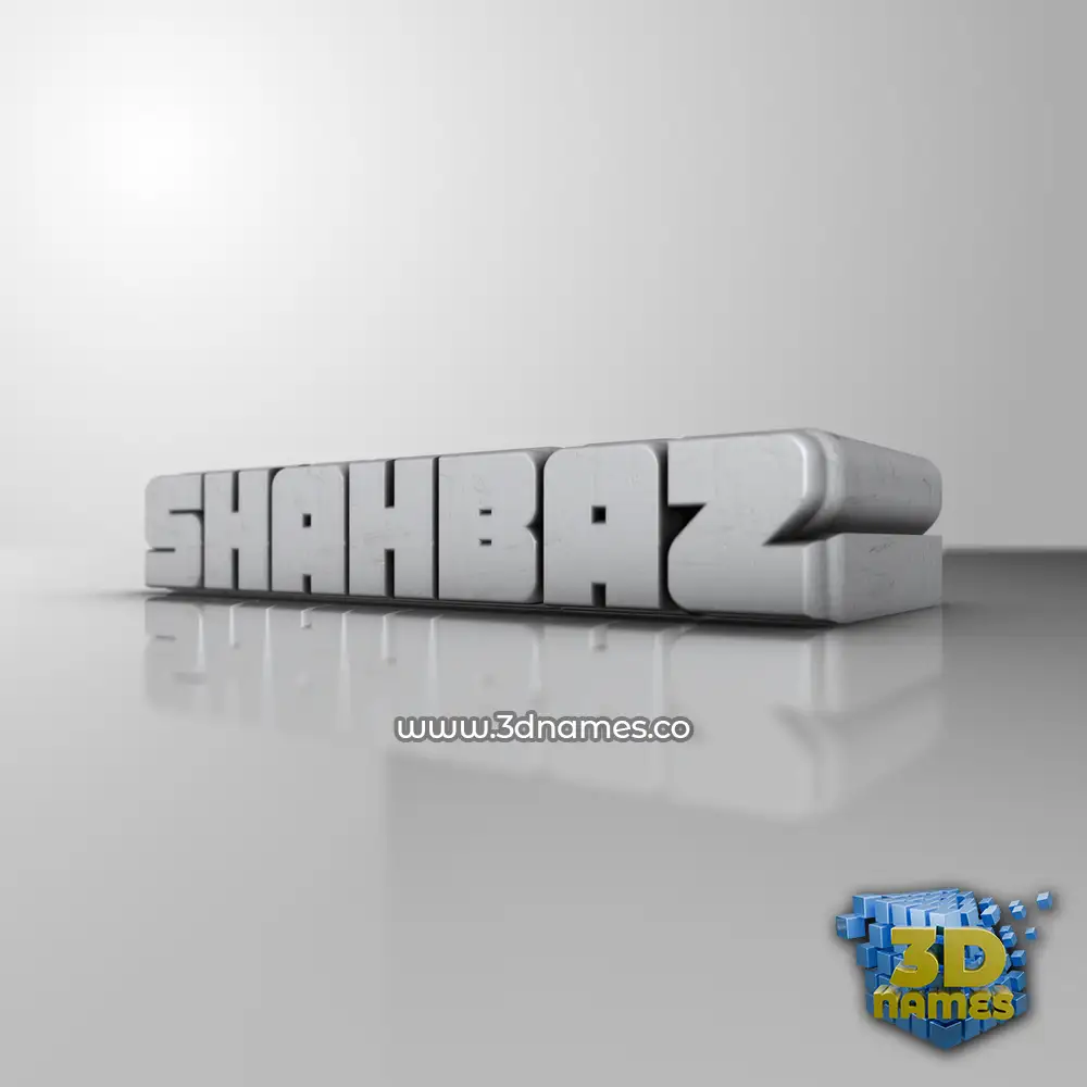 shahbaz in White Metro style - 3D name wallpaper