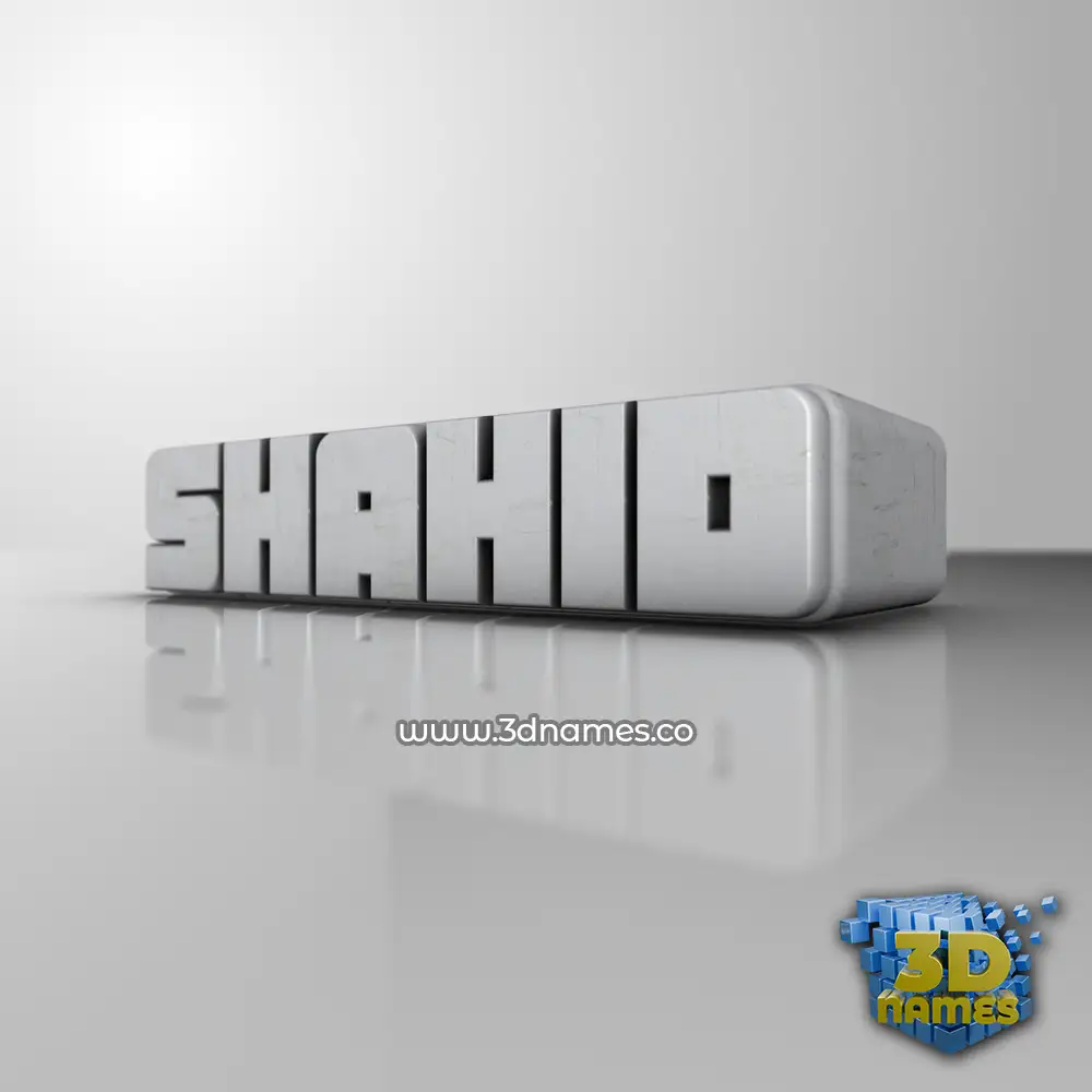 shahid in White Metro style - 3D name wallpaper