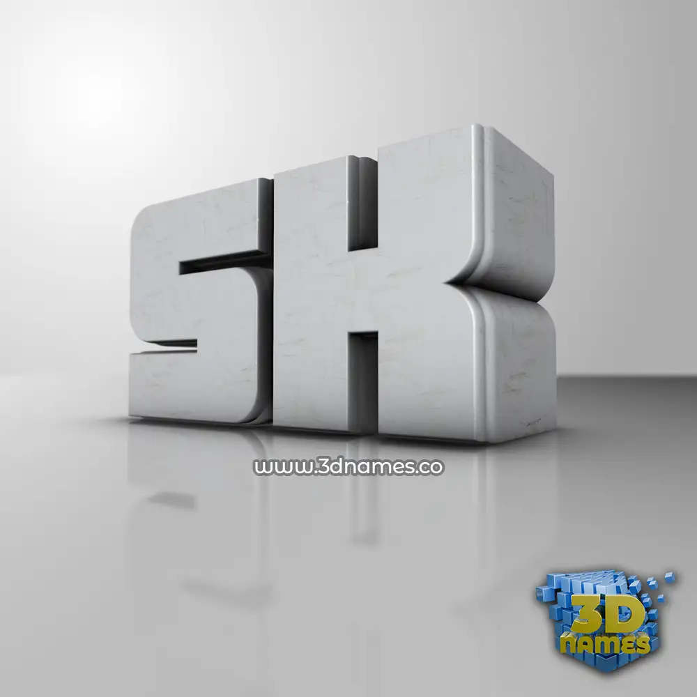 sk in White Metro style - 3D name wallpaper