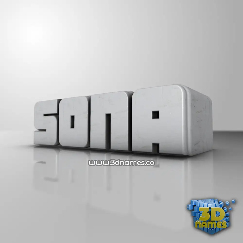 sona in White Metro style - 3D name wallpaper