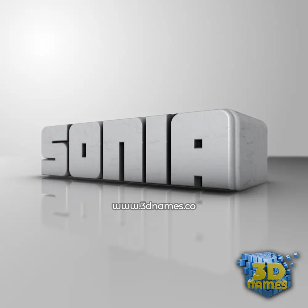 sonia in White Metro style - 3D name wallpaper