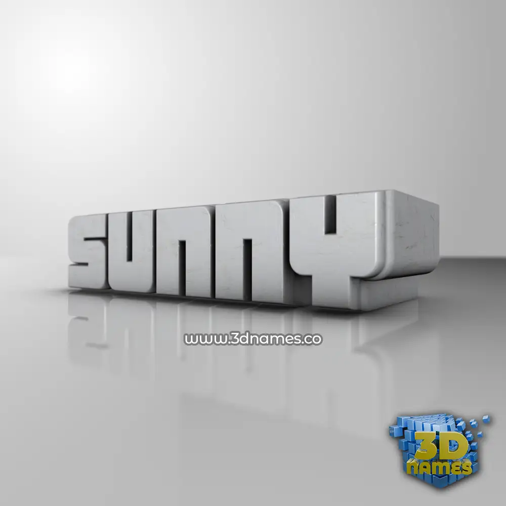 sunny in White Metro style - 3D name wallpaper