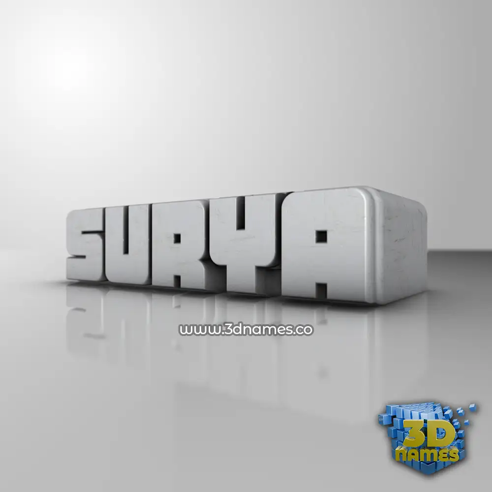 surya in White Metro style - 3D name wallpaper
