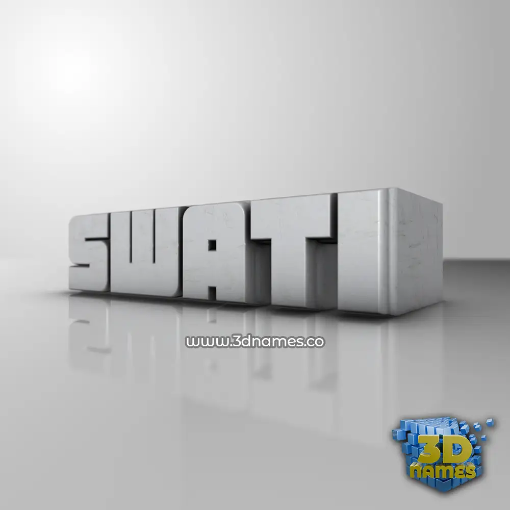 swati in White Metro style - 3D name wallpaper