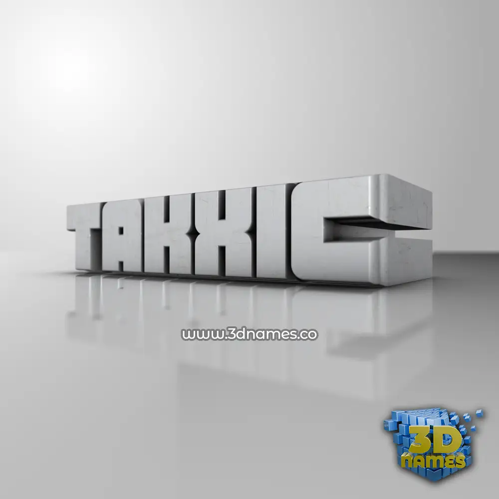 takxic in White Metro style - 3D name wallpaper
