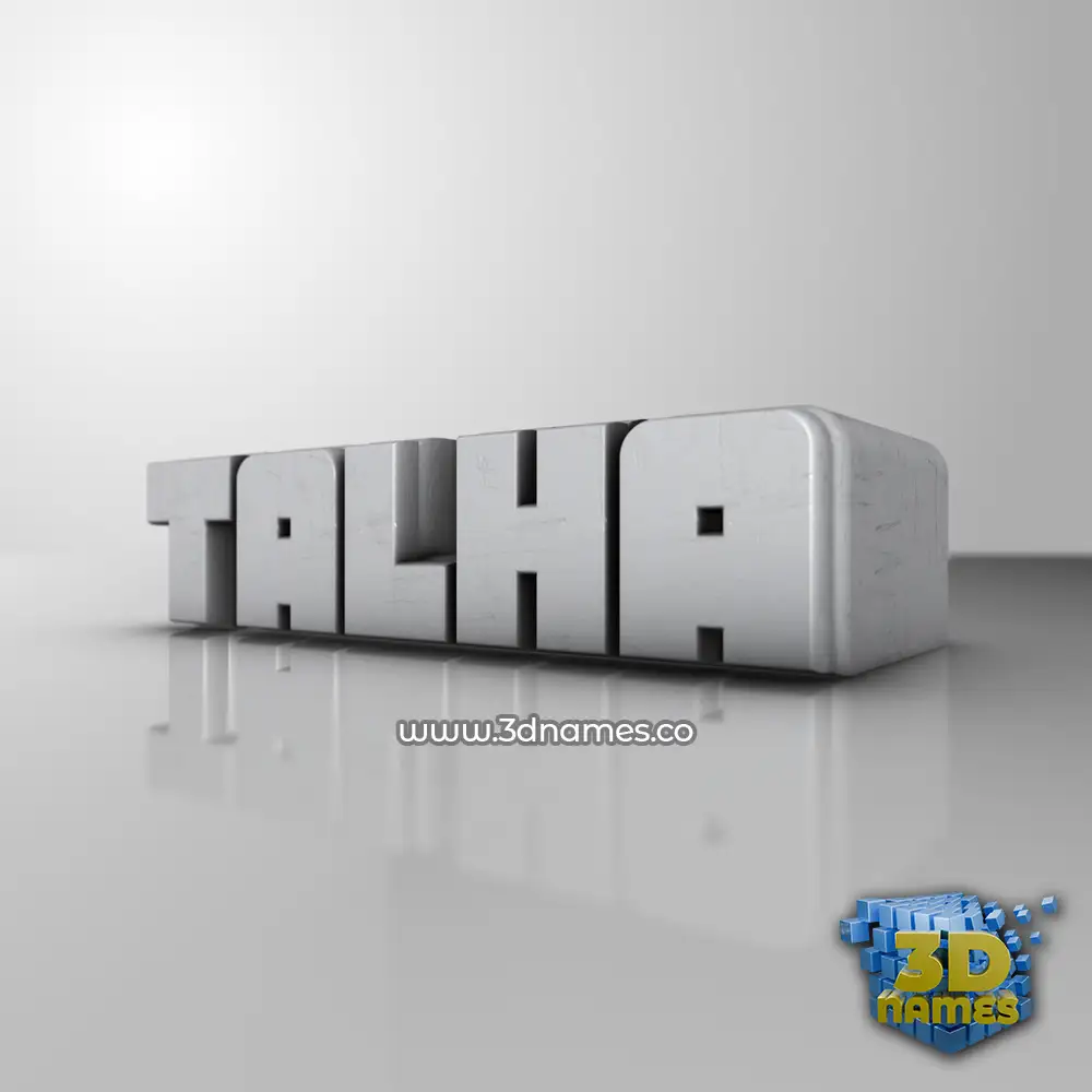 talha in White Metro style - 3D name wallpaper
