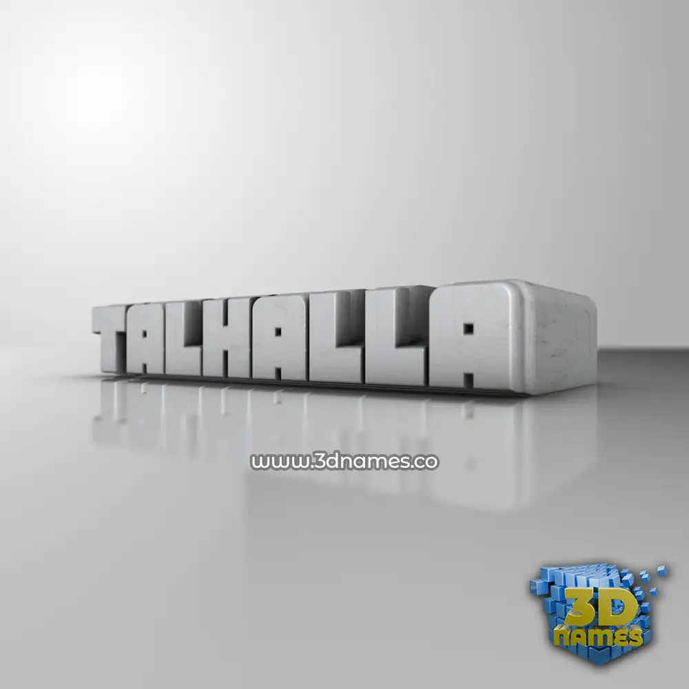 talhalla in White Metro style - 3D name wallpaper