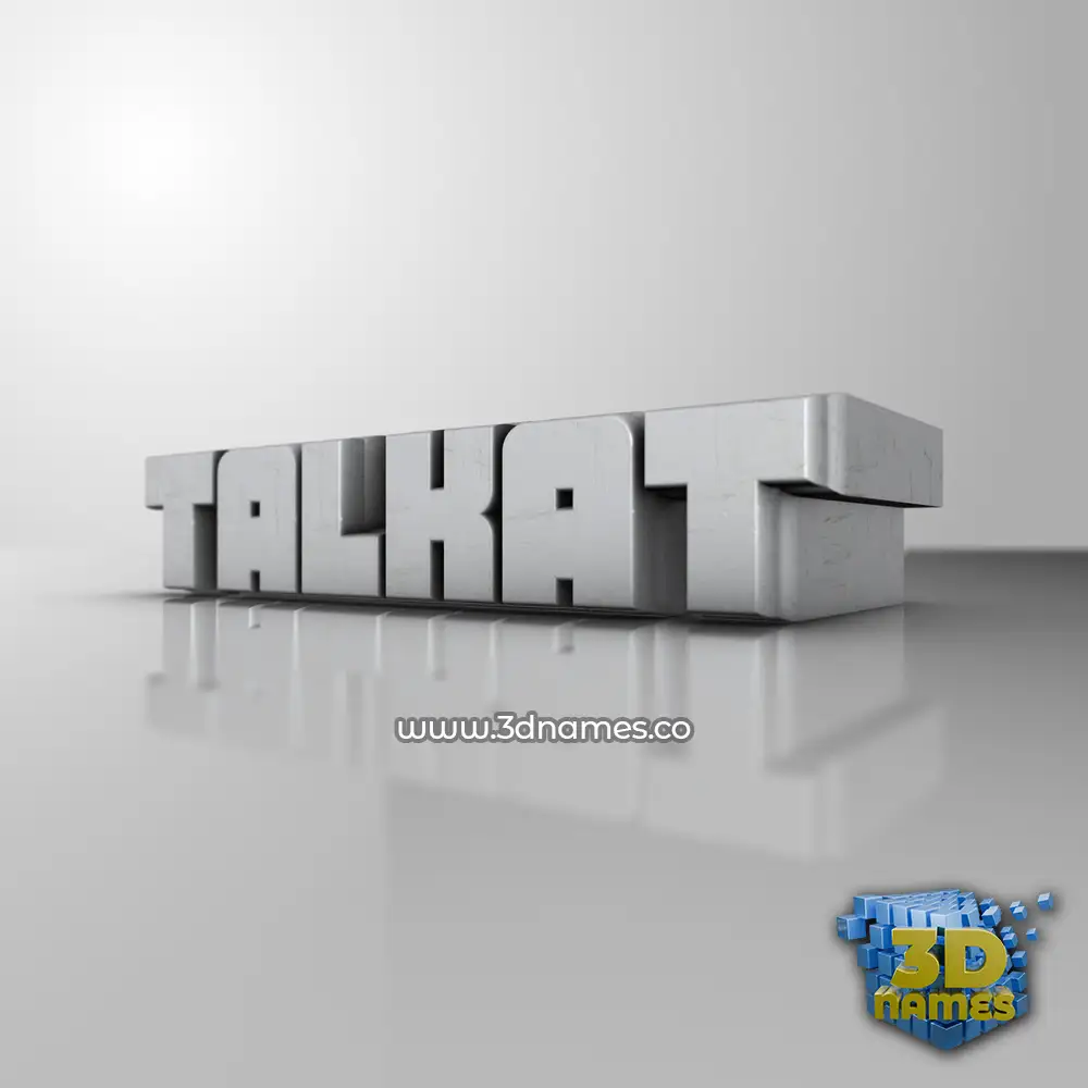 talkat in White Metro style - 3D name wallpaper