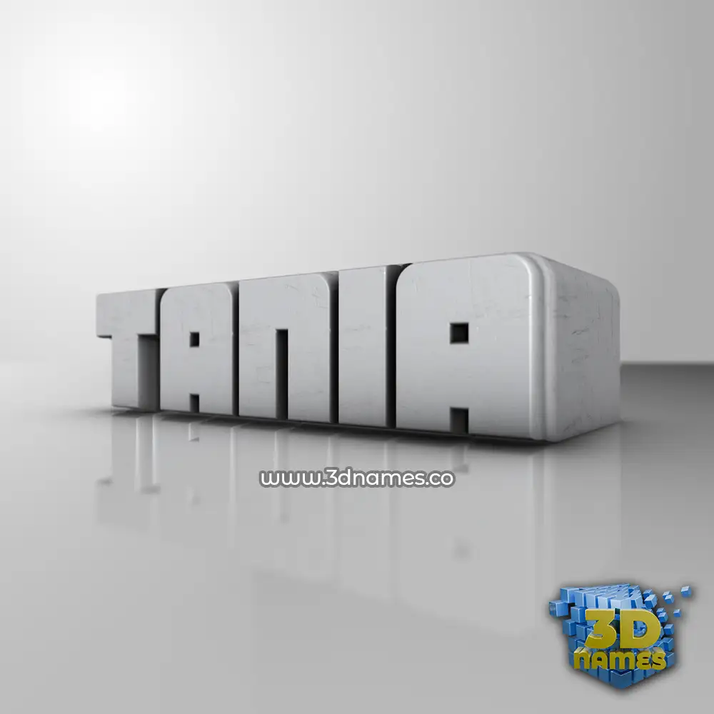 tania in White Metro style - 3D name wallpaper