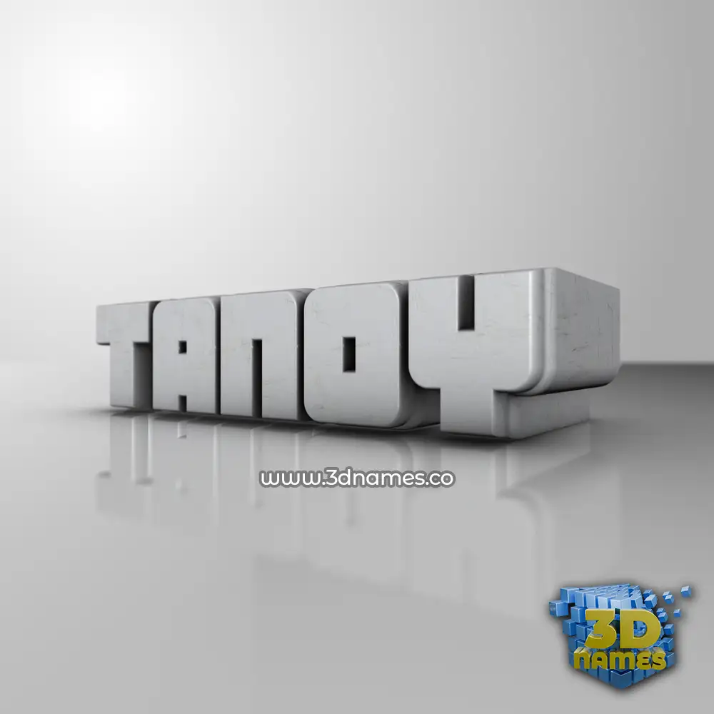 tanoy in White Metro style - 3D name wallpaper