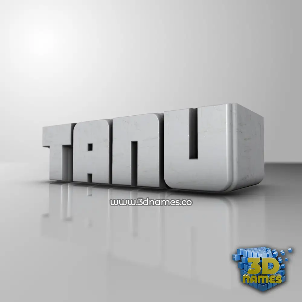 tanu in White Metro style - 3D name wallpaper